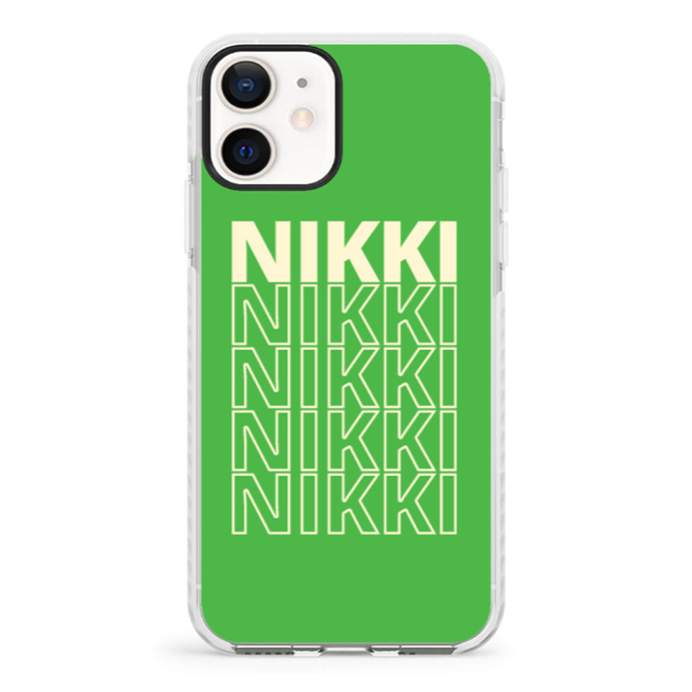 Apple iPhone 12 Mini / Impact Pro White Repeated Monogram Phone Case - Stylizedd.com