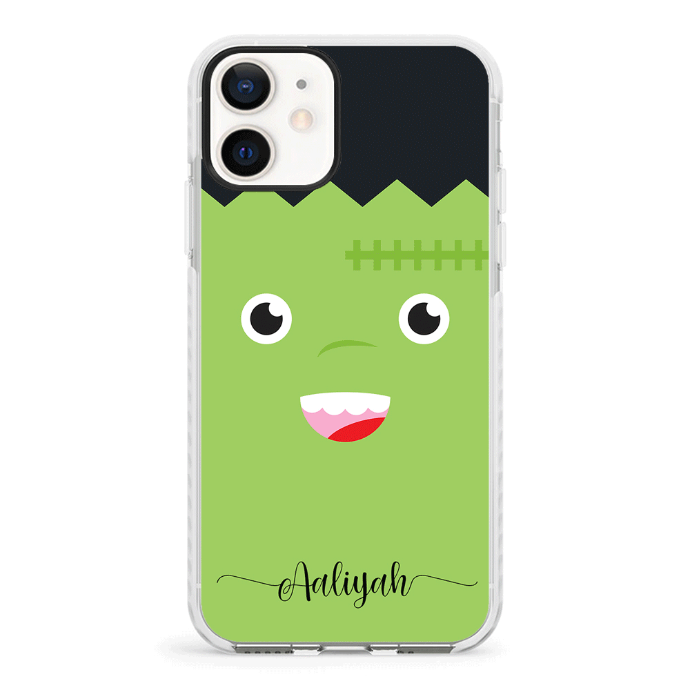 Apple iPhone 12 Mini / Impact Pro White Personalized Text Cute Monsters, Phone Case - Stylizedd.com