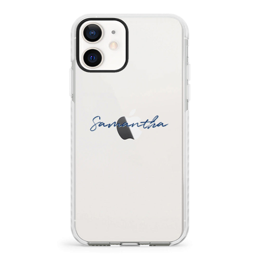 Apple iPhone 12 Mini / Impact Pro White Custom Text, My Name Phone Case - Stylizedd.com
