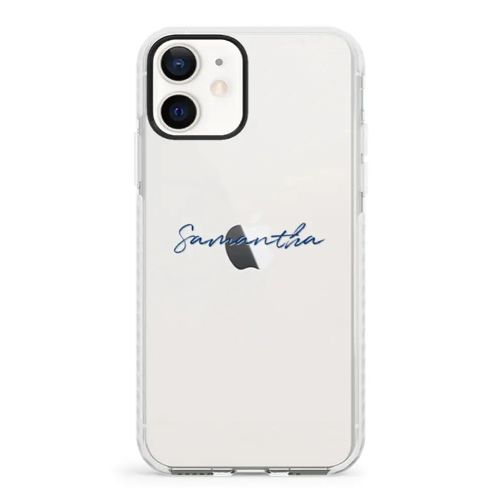 Apple iPhone 12 Mini / Impact Pro White Custom Text, My Name Phone Case - Stylizedd.com