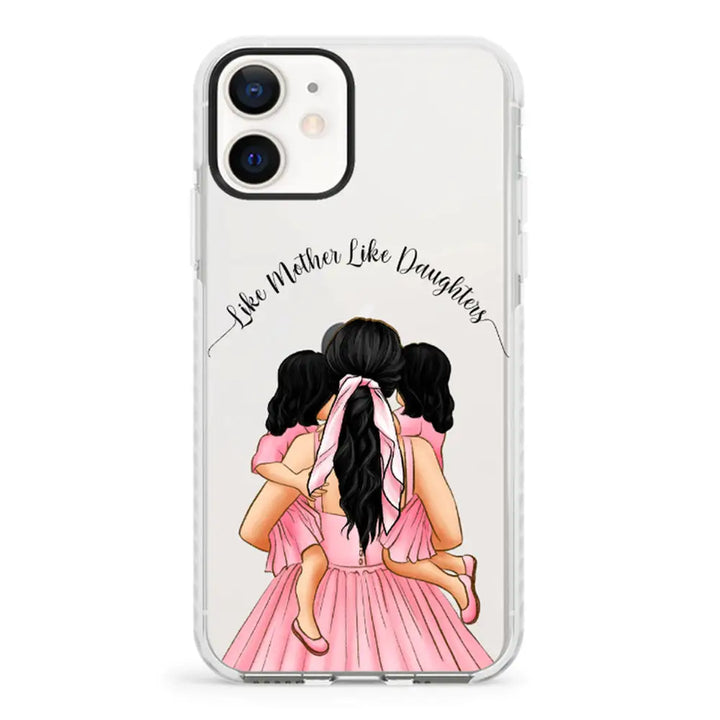 Apple iPhone 12 Mini / Impact Pro White Mother 2 daughters Custom Clipart, Text Phone Case - Stylizedd.com