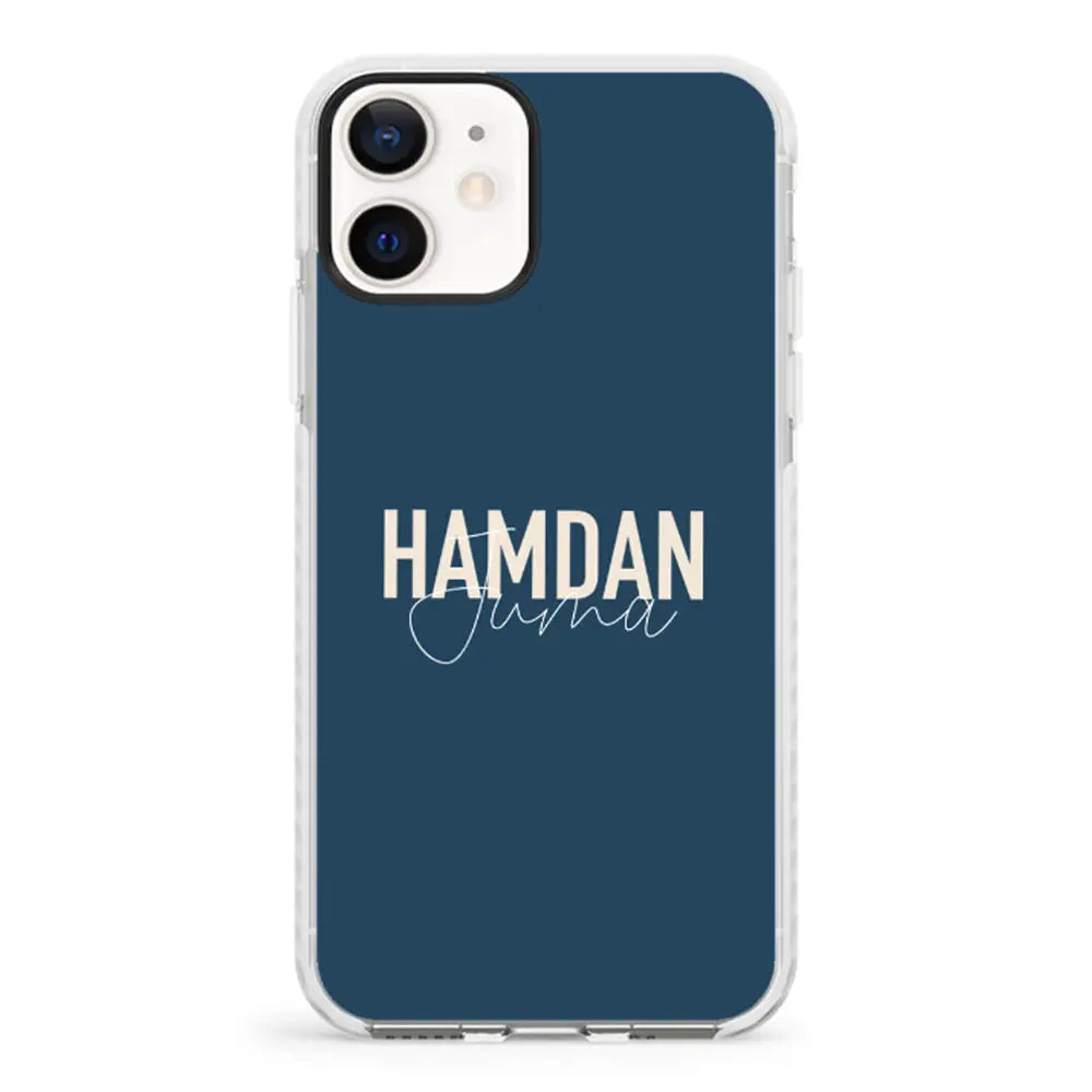 Apple iPhone 12 Mini / Impact Pro White Personalized Name Horizontal, Phone Case - Stylizedd.com