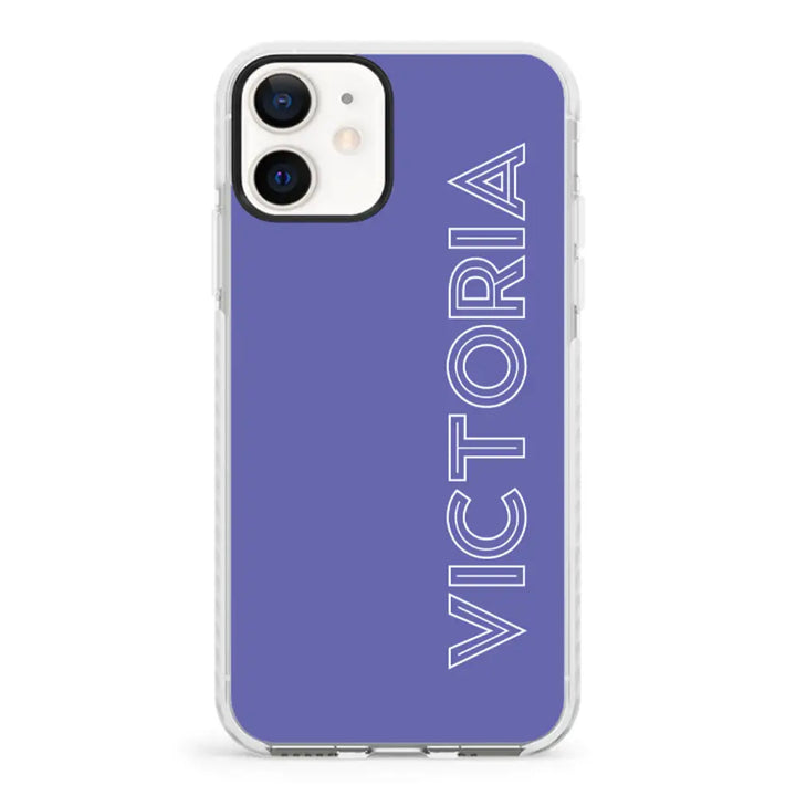 Apple iPhone 12 Mini / Impact Pro White Personalized Name, Custom Phone Case - Stylizedd.com