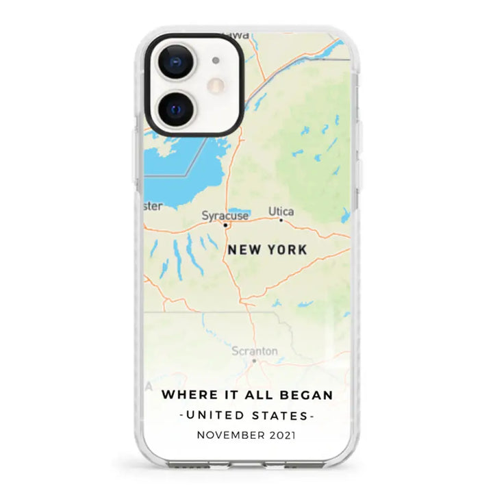 Apple iPhone 12 Mini / Impact Pro White Personalized map, Phone Case - Stylizedd.com