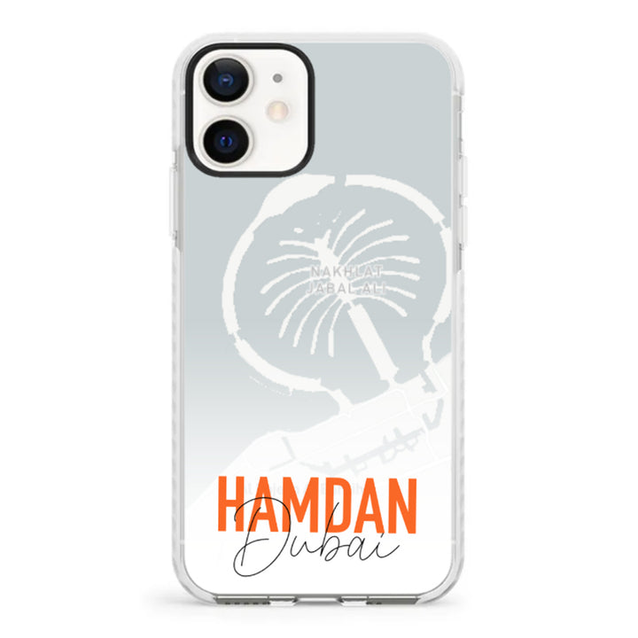 Apple iPhone 12 Mini / Impact Pro White Personalized Location Map & Name, Phone Case - Stylizedd.com