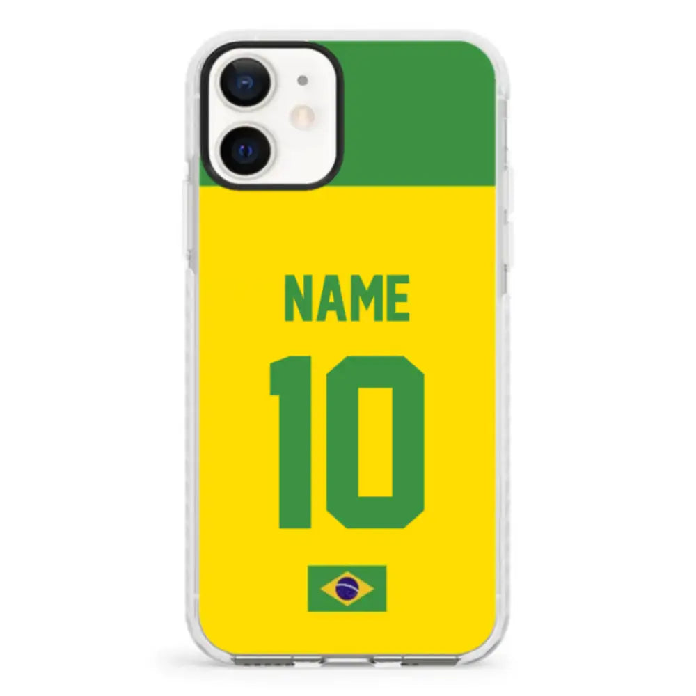 Apple iPhone 12 Mini / Impact Pro White Personalized Football Jersey Phone Case Custom Name & Number - Stylizedd.com