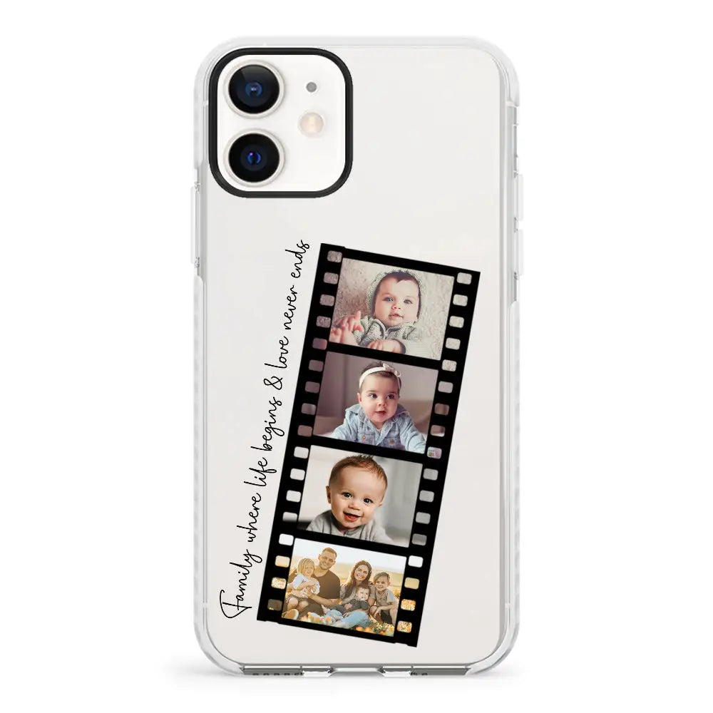 Apple iPhone 12 Mini / Impact Pro White Custom Film Strips Personalised Movie Strip, Phone Case - Stylizedd.com