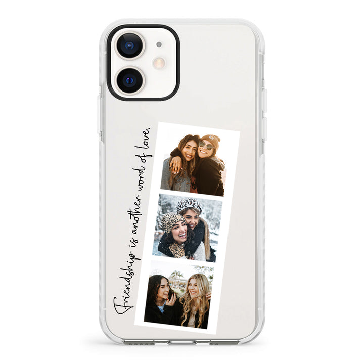 Apple iPhone 12 Mini / Impact Pro White Custom Photo Strip Polaroid Style, Phone Case - Stylizedd.com