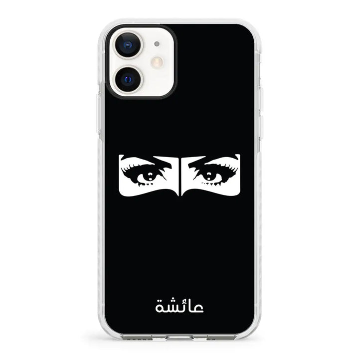 Apple iPhone 12 Mini / Impact Pro White Custom Name Niqabi Eye, Phone Case - Stylizedd.com