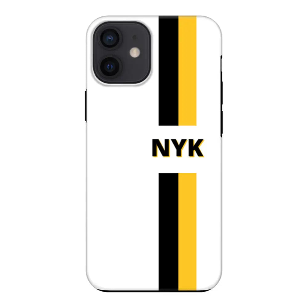 Apple iPhone 12 Mini / Tough Pro Custom Striped Monogram Phone Case - Stylizedd.com