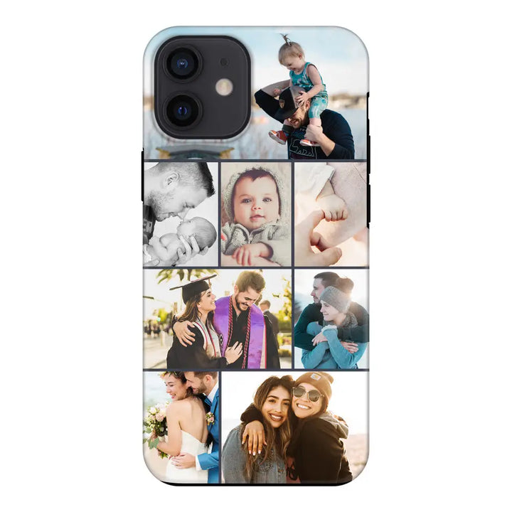 Apple iPhone 12 Mini / Tough Pro Personalised Photo Collage Grid Phone Case - Stylizedd.com