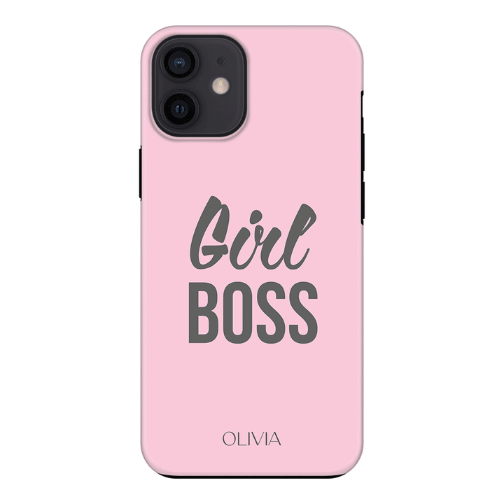 Apple iPhone 12 Mini / Tough Pro Personalized Name Girl Boss, Phone Case - Stylizedd.com