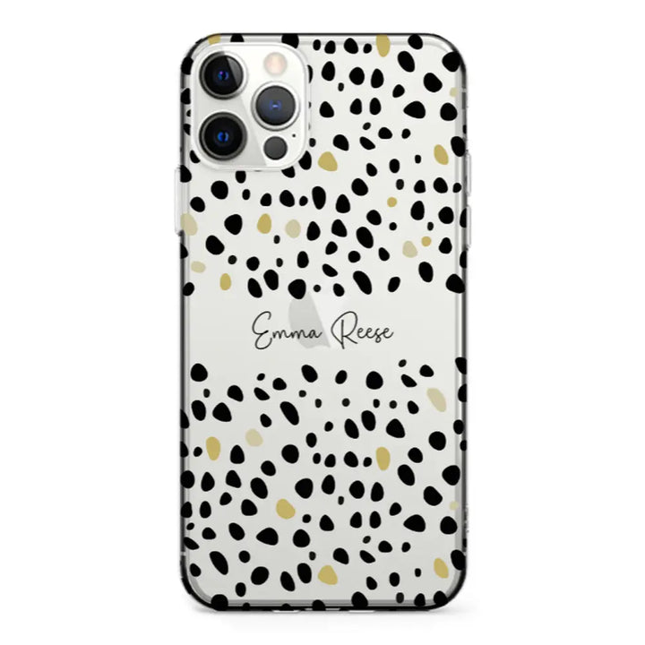 Apple iPhone 12 | 12 Pro / Clear Classic Pebble Multi Color Custom Text, My Name Phone Case - Stylizedd.com