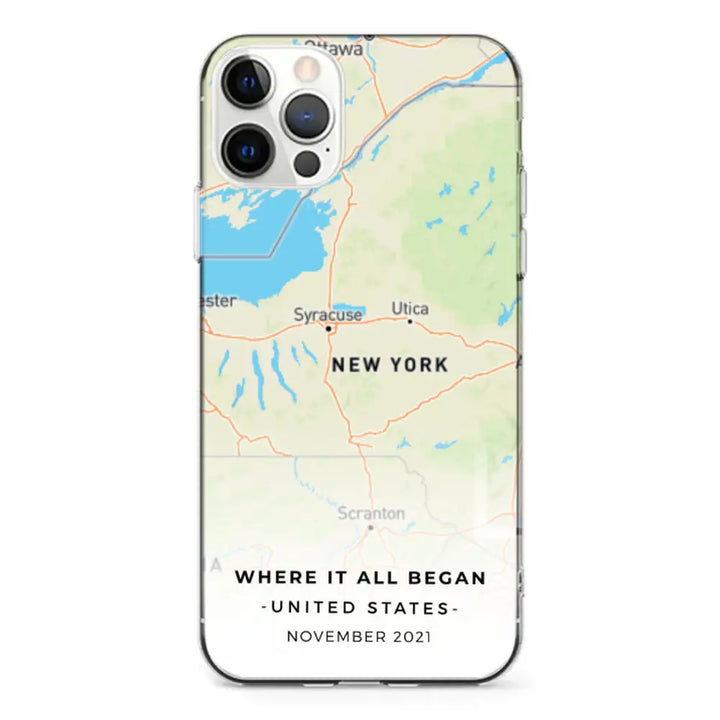 Apple iPhone 12 | 12 Pro / Clear Classic Personalized map, Phone Case - Stylizedd.com