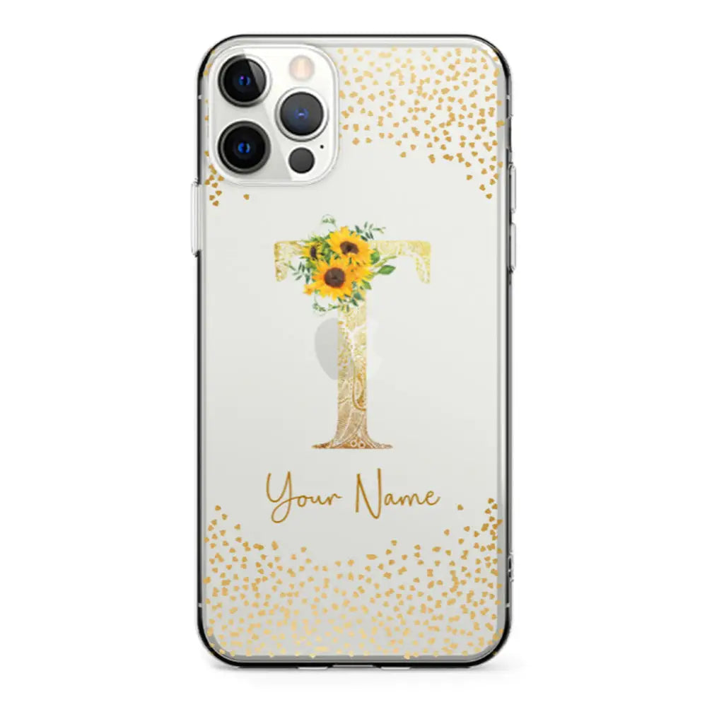 Apple iPhone 12 | 12 Pro / Clear Classic Floral Mandala Initial Phone Case - Stylizedd.com