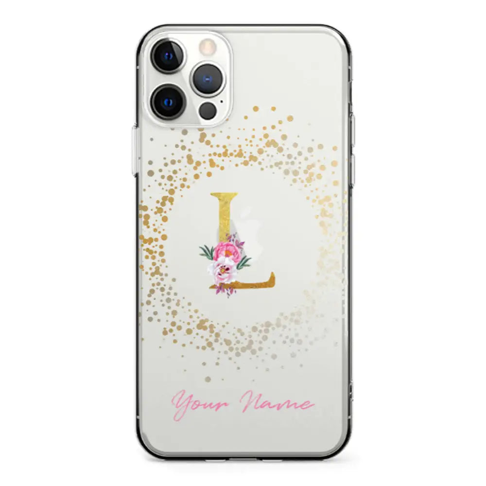 Apple iPhone 12 | 12 Pro / Clear Classic Floral Initial Phone Case - Stylizedd.com