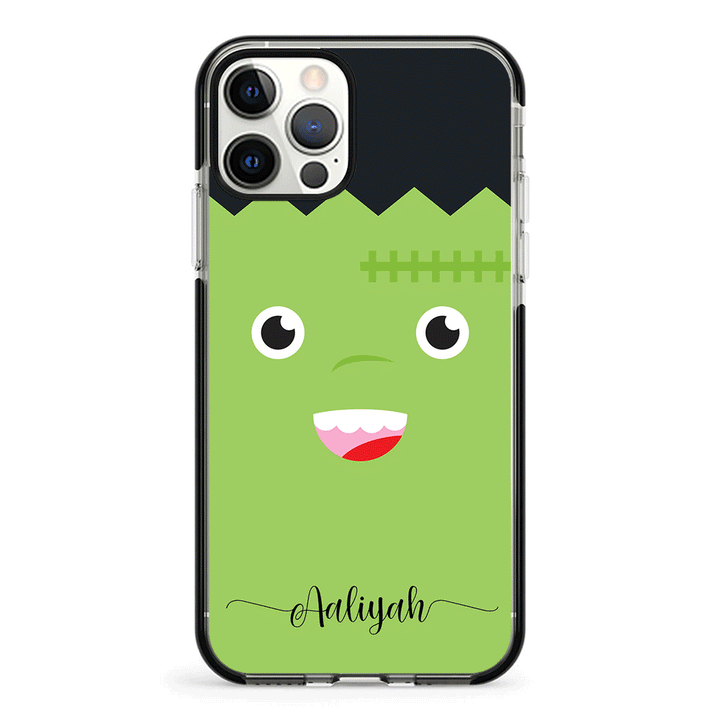Apple iPhone 12 | 12 Pro / Impact Pro Black Personalized Text Cute Monsters, Phone Case - Stylizedd.com