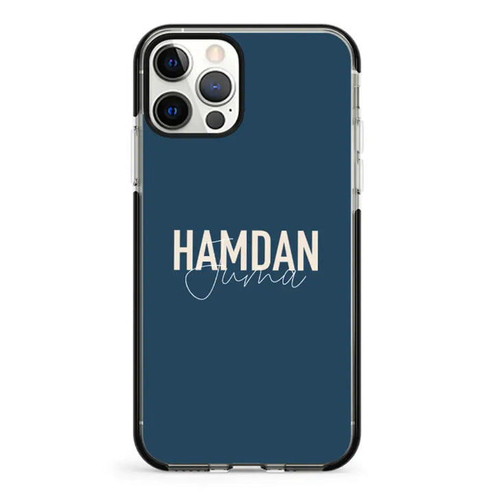 Apple iPhone 12 | 12 Pro / Impact Pro Black Personalized Name Horizontal, Phone Case - Stylizedd.com