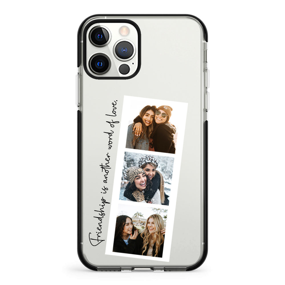 Apple iPhone 12 | 12 Pro / Impact Pro Black Custom Photo Strip Polaroid Style, Phone Case - Stylizedd.com