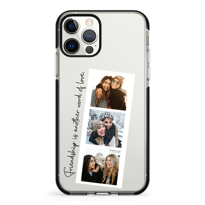 Apple iPhone 12 | 12 Pro / Impact Pro Black Custom Photo Strip Polaroid Style, Phone Case - Stylizedd.com