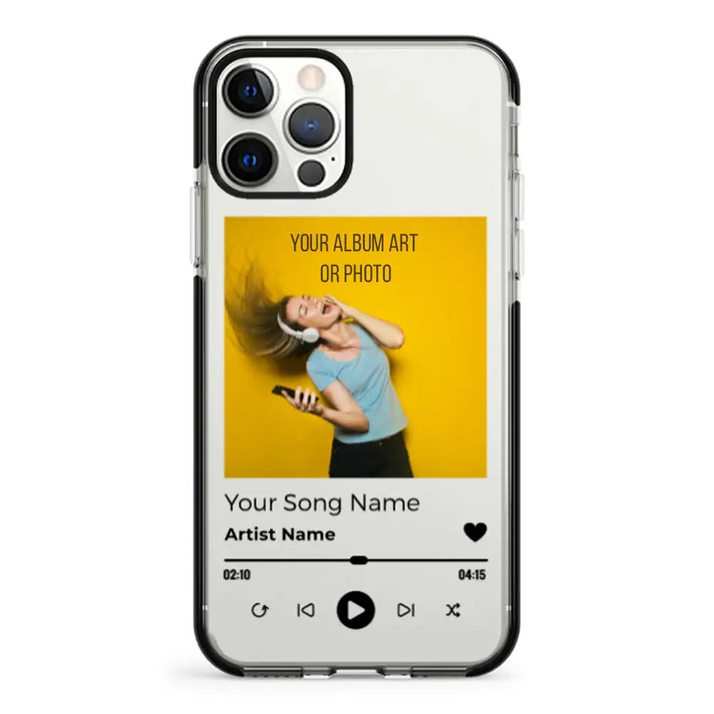Apple iPhone 12 | 12 Pro / Impact Pro Black Phone Case Custom Album Art Phone Case - Stylizedd.com