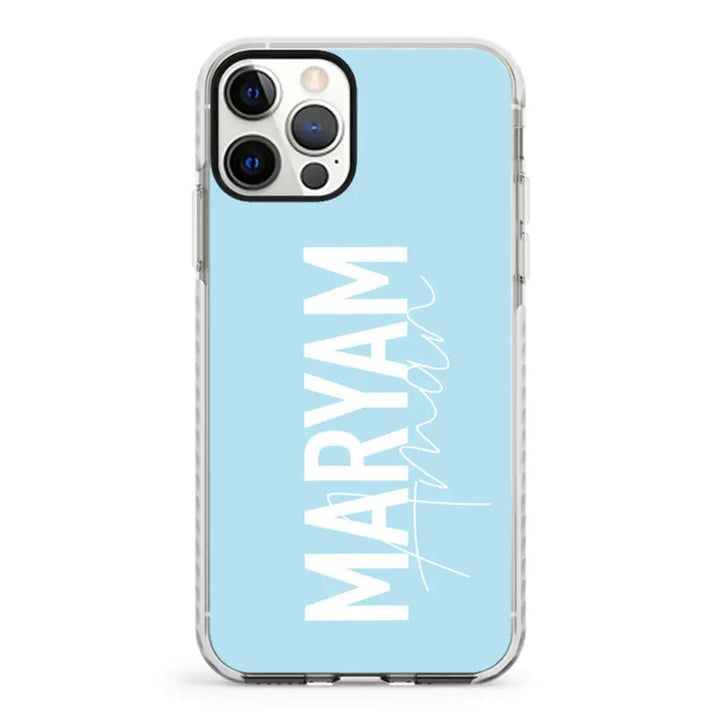 Apple iPhone 12 | 12 Pro / Impact Pro White Personalized Name Vertical, Phone Case - Stylizedd.com