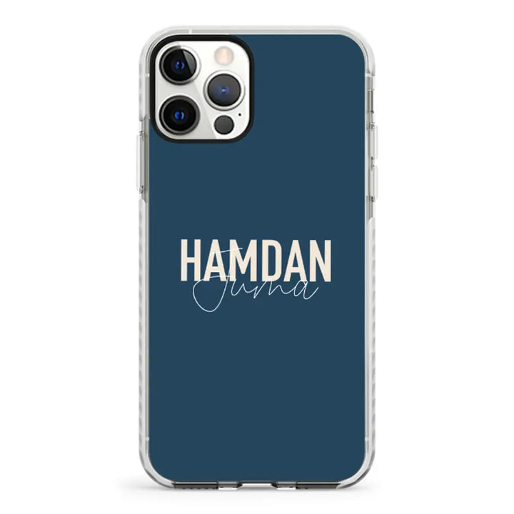 Apple iPhone 12 | 12 Pro / Impact Pro White Personalized Name Horizontal, Phone Case - Stylizedd.com