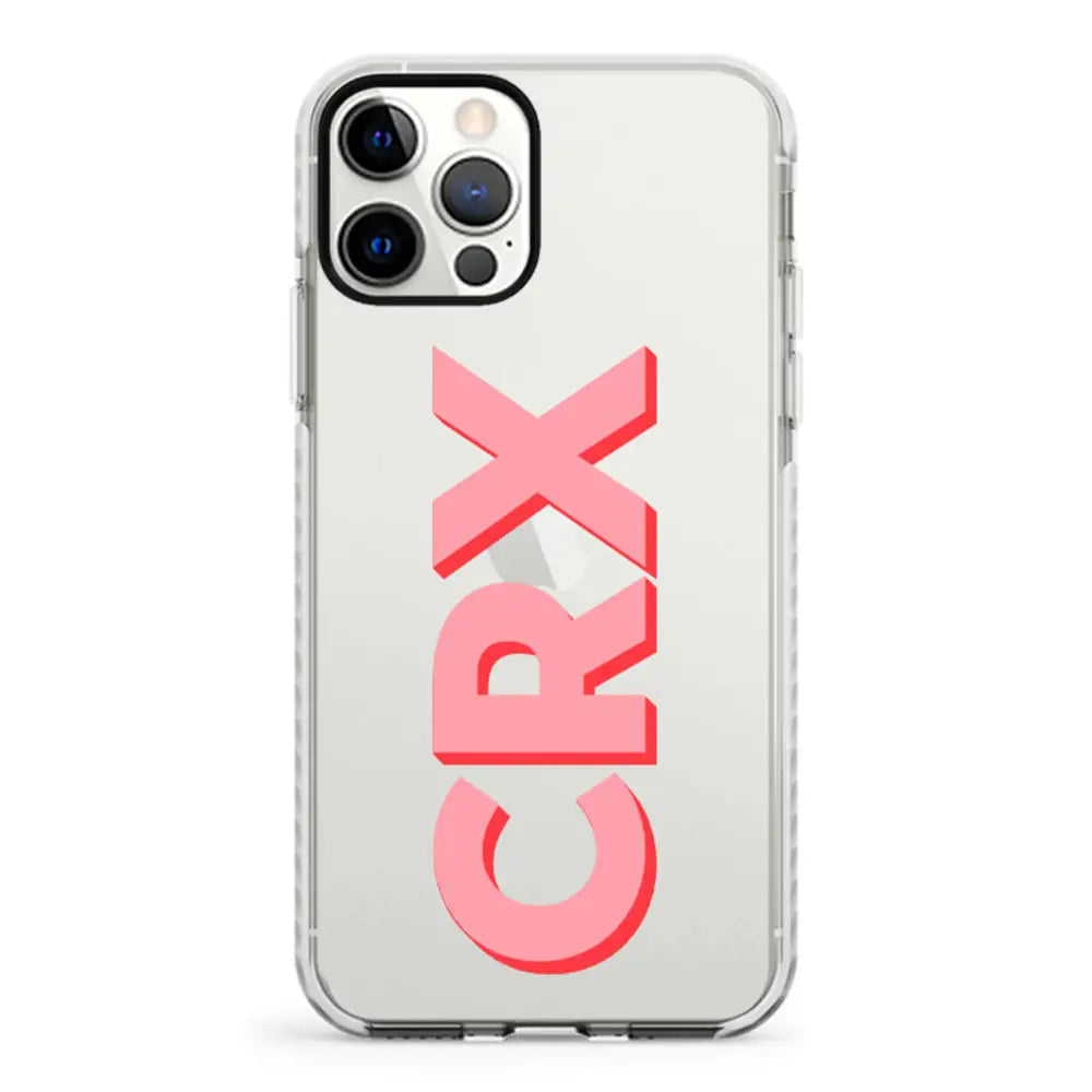 Apple iPhone 12 | 12 Pro / Impact Pro White Personalized Monogram Initial 3D Shadow Text Phone Case - Stylizedd.com