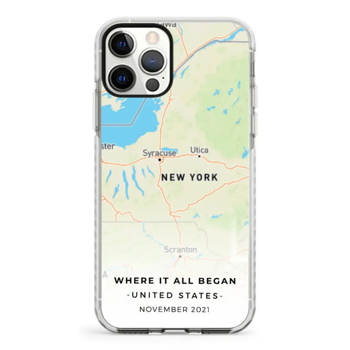 Apple iPhone 12 | 12 Pro / Impact Pro White Personalized map, Phone Case - Stylizedd.com