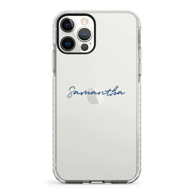 Apple iPhone 12 | 12 Pro / Impact Pro White Phone Case Custom Text, My Name Phone Case - Stylizedd.com