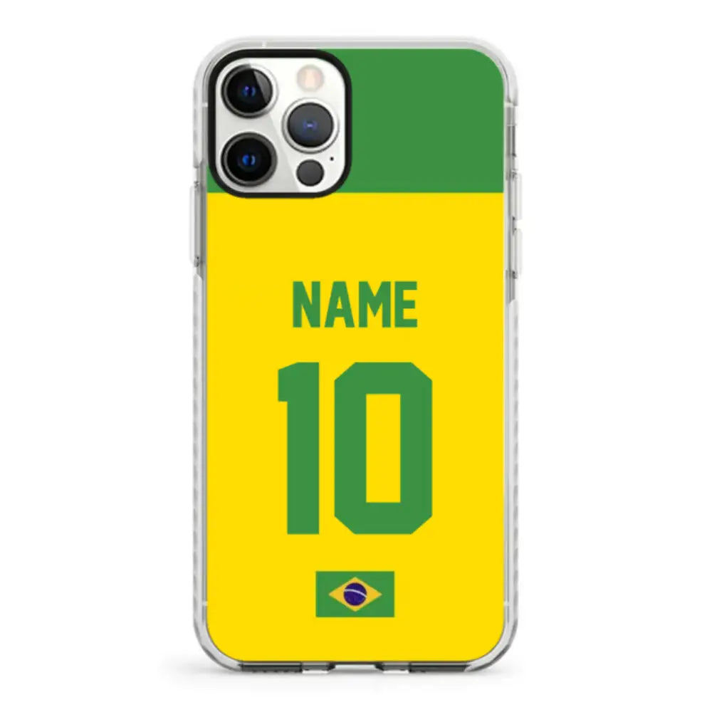 Apple iPhone 12 | 12 Pro / Impact Pro White Personalized Football Jersey Phone Case Custom Name & Number - Stylizedd.com