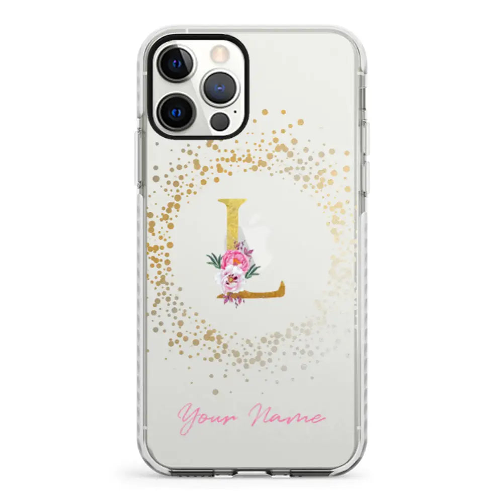 Apple iPhone 12 | 12 Pro / Impact Pro White Floral Initial Phone Case - Stylizedd.com