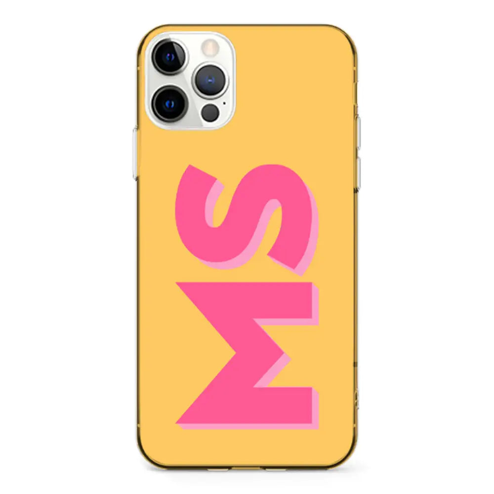 Apple iPhone 12 Pro Max / Clear Classic Personalized Monogram Initial 3D Shadow Text Phone Case - Stylizedd.com