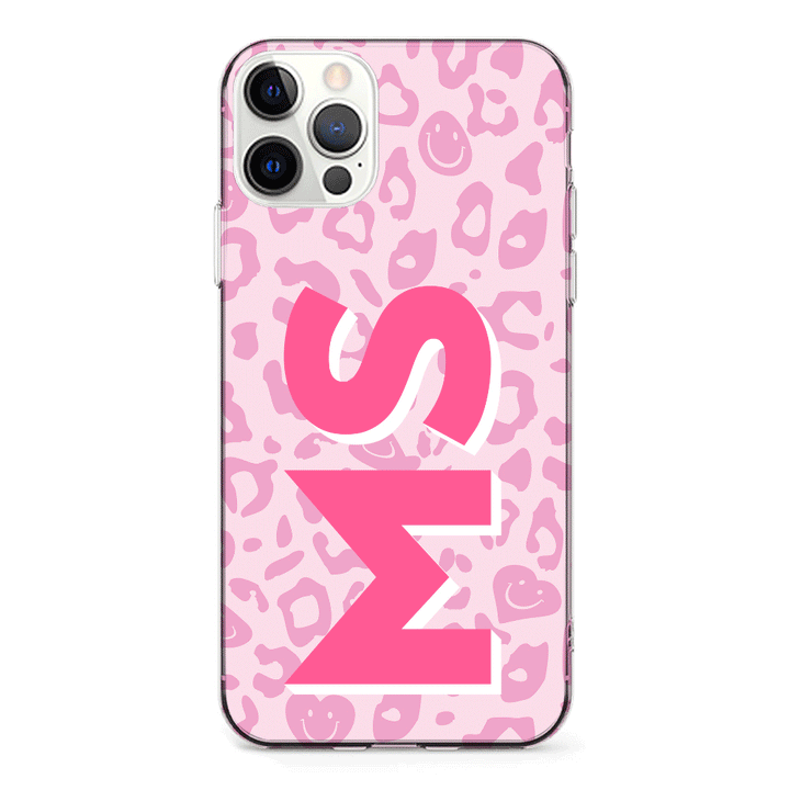 Apple iPhone 12 Pro Max / Clear Classic Custom Monogram Initial 3D Shadow Text Seamless Pattern, Phone Case - Stylizedd.com