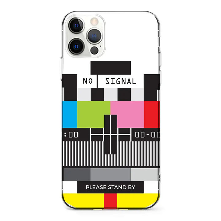 Apple iPhone 12 Pro Max / Clear Classic Personalized Text Retro No Signal TV Channel, Phone Case - Stylizedd.com