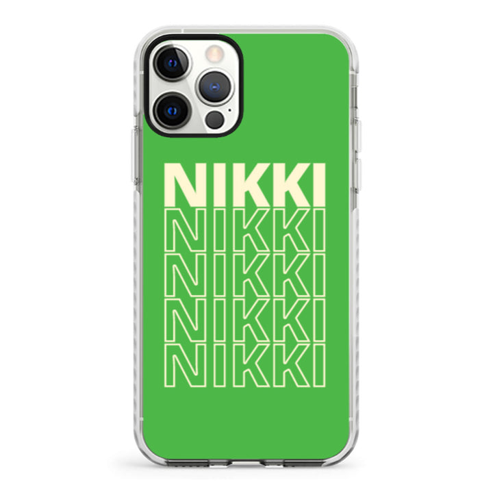 Apple iPhone 12 Pro Max / Impact Pro White Repeated Monogram Phone Case - Stylizedd.com