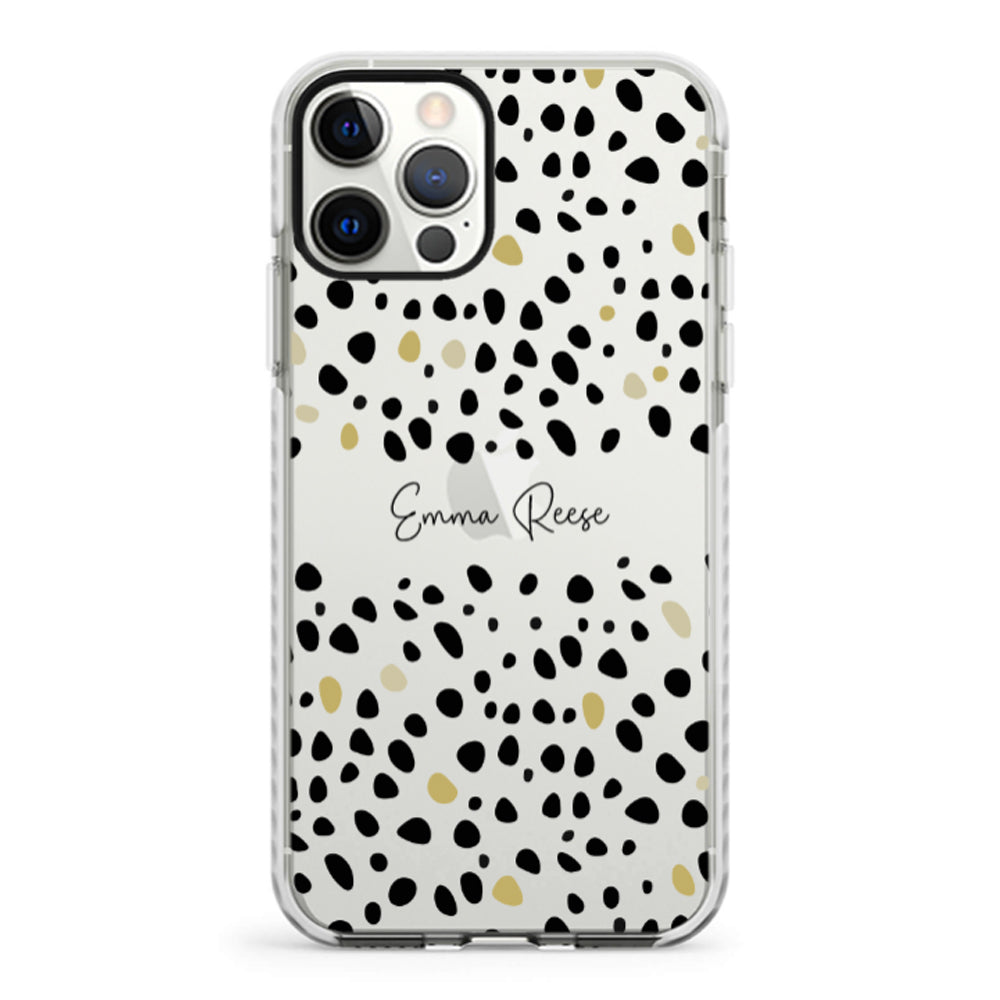 Apple iPhone 12 Pro Max / Impact Pro White Pebble Multi Color Custom Text, My Name Phone Case - Stylizedd.com