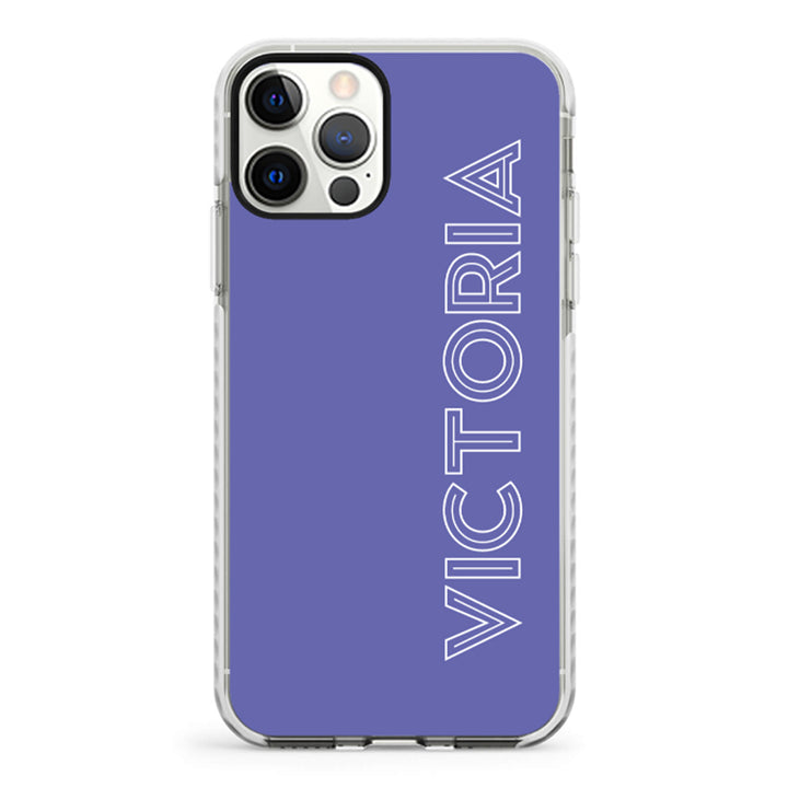 Apple iPhone 12 Pro Max / Impact Pro White Personalized Name, Custom Phone Case - Stylizedd.com
