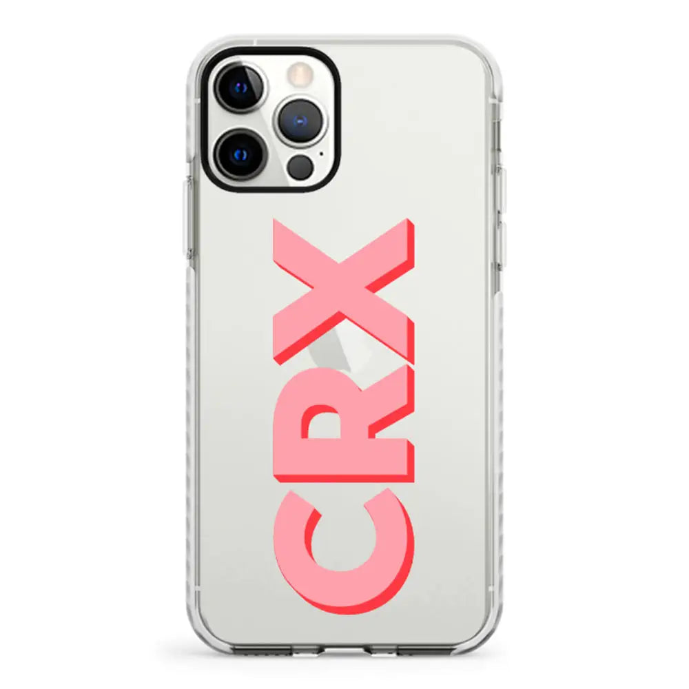 Apple iPhone 12 Pro Max / Impact Pro White Phone Case Personalized Monogram Initial 3D Shadow Text Phone Case - Stylizedd.com
