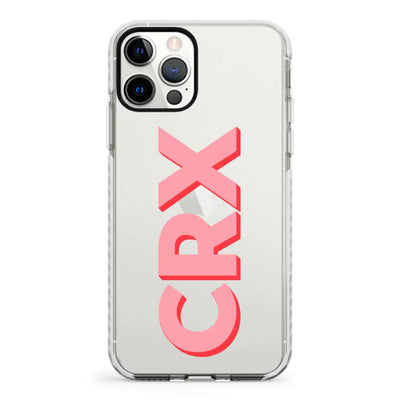 Apple iPhone 12 Pro Max / Impact Pro White Phone Case Personalized Monogram Initial 3D Shadow Text Phone Case - Stylizedd.com