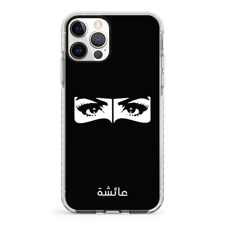 Apple iPhone 12 Pro Max / Impact Pro White Custom Name Niqabi Eye, Phone Case - Stylizedd.com