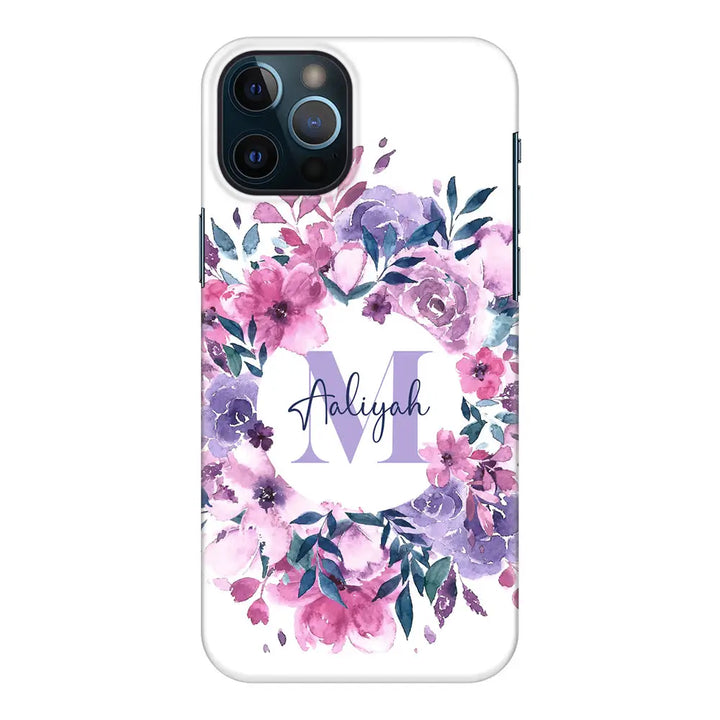 Apple iPhone 12 Pro Max / Snap Classic Custom Monogram Floral Flower Initial Name & Letter, Phone Case - Stylizedd.com