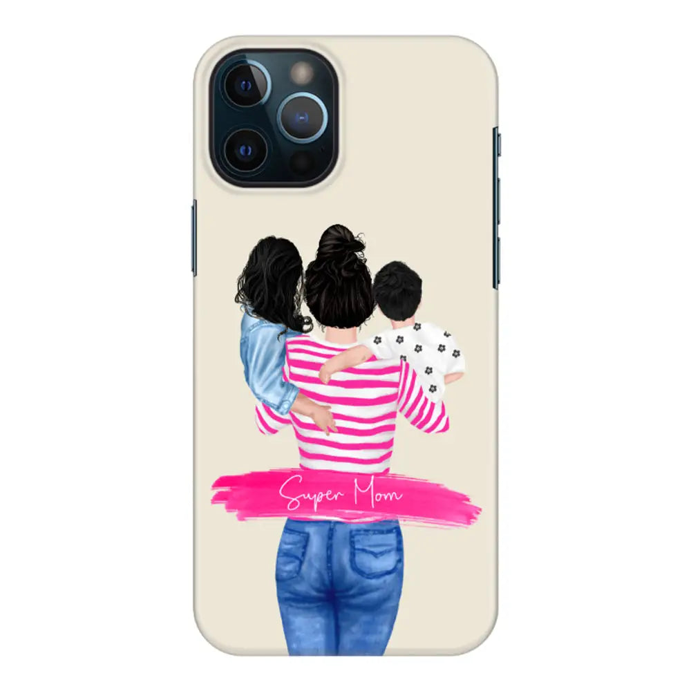 Apple iPhone 12 Pro Max / Snap Classic Custom Clipart Text Mother Son & Daughter Phone Case - Stylizedd.com