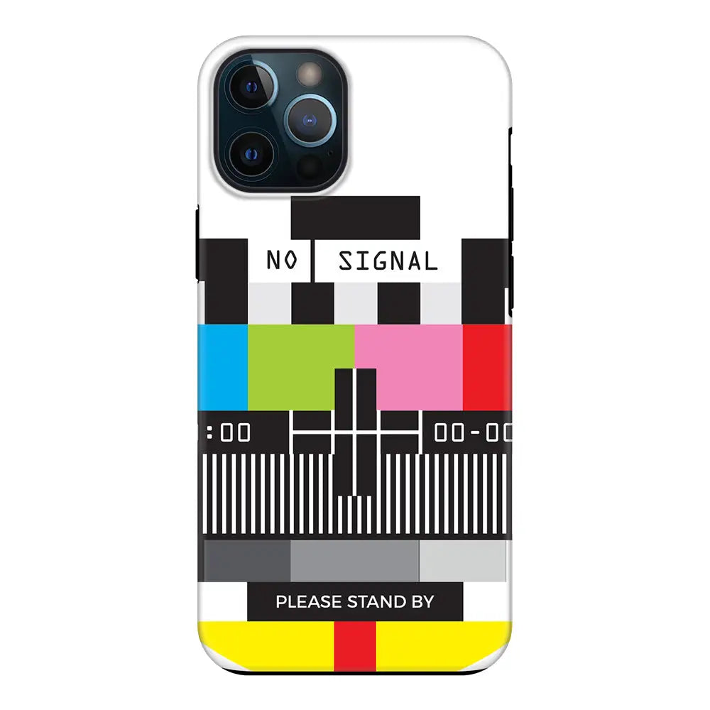 Apple iPhone 12 Pro Max / Tough Pro Personalized Text Retro No Signal TV Channel, Phone Case - Stylizedd.com
