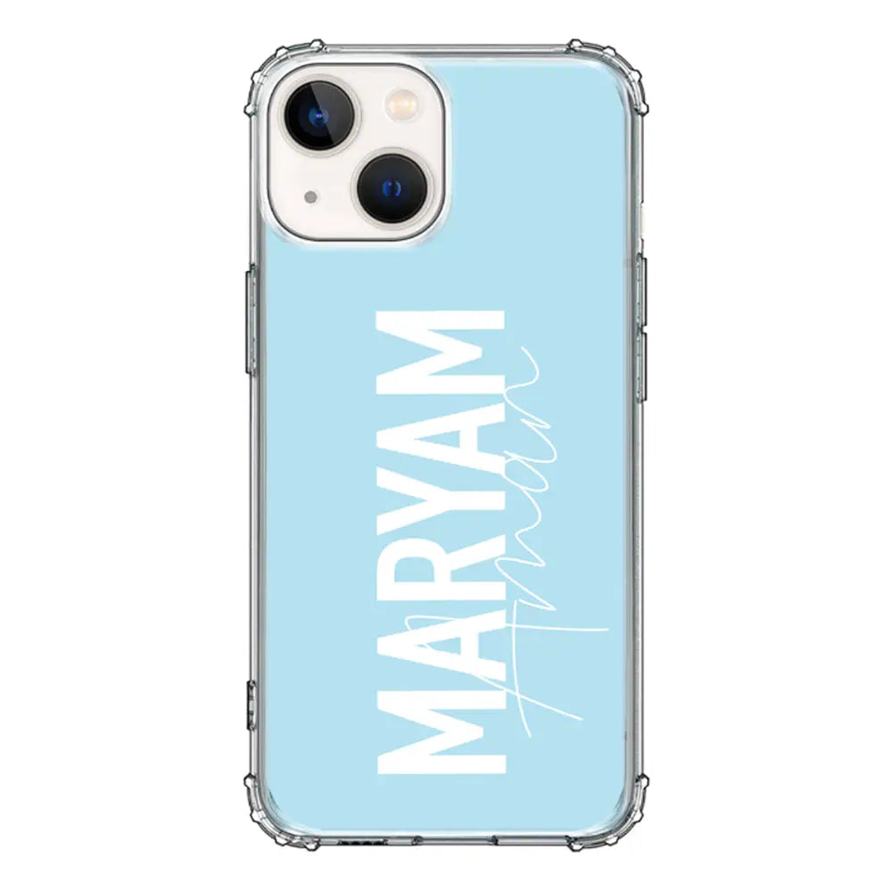 Apple iPhone 13 / Clear Classic Personalized Name Vertical, Phone Case - Stylizedd.com