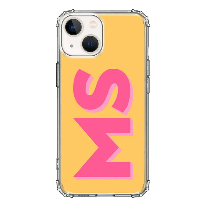 Apple iPhone 13 / Clear Classic Personalized Monogram Initial 3D Shadow Text Phone Case - Stylizedd.com