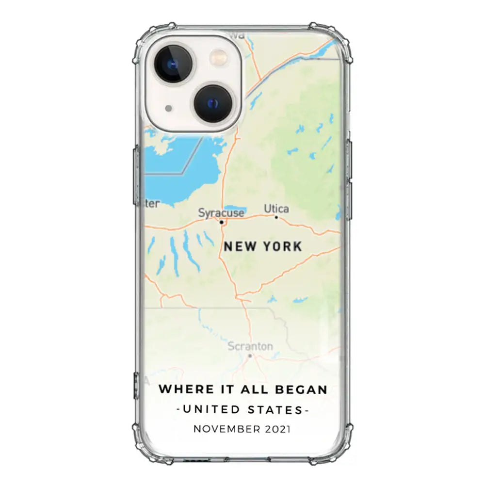 Apple iPhone 13 / Clear Classic Personalized map, Phone Case - Stylizedd.com