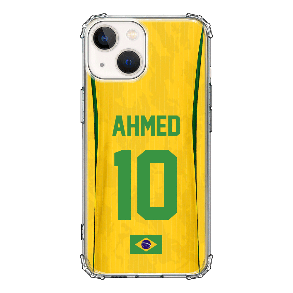 Apple iPhone 13 / Clear Classic Personalized Football Jersey Phone Case Custom Name & Number - Stylizedd.com