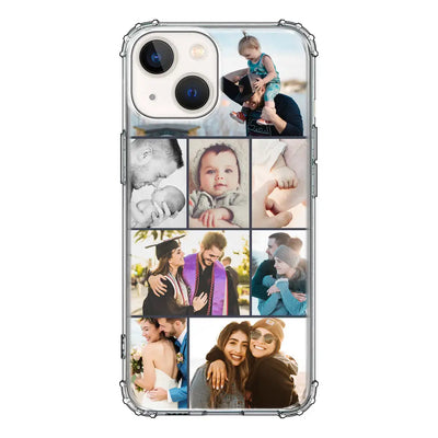 Apple iPhone 13 / Clear Classic Phone Case Personalised Photo Collage Grid Phone Case - Stylizedd.com