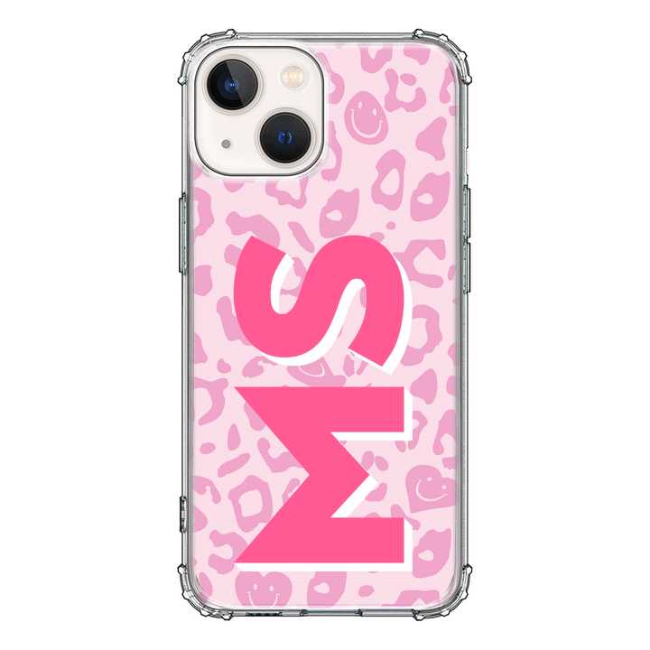 Apple iPhone 13 / Clear Classic Custom Monogram Initial 3D Shadow Text Seamless Pattern, Phone Case - Stylizedd.com
